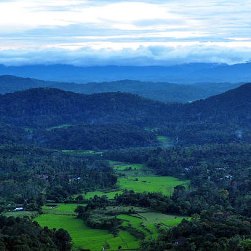 View of Kodagu (Coorg) from Raja's Seat in Madikeri.