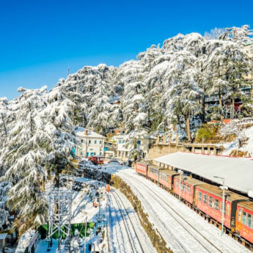 The Kalka Shimla railway is a in narrow-gauge railway in North India which traverses a mostly-mountainous route from Kalka to Shimla. It is known for dramatic views of the hills and surrounding villages.