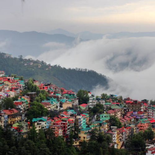 Residential district in Himalayas.